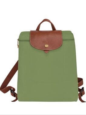 Longchamp Le Pliage Backpack in Lichen Green